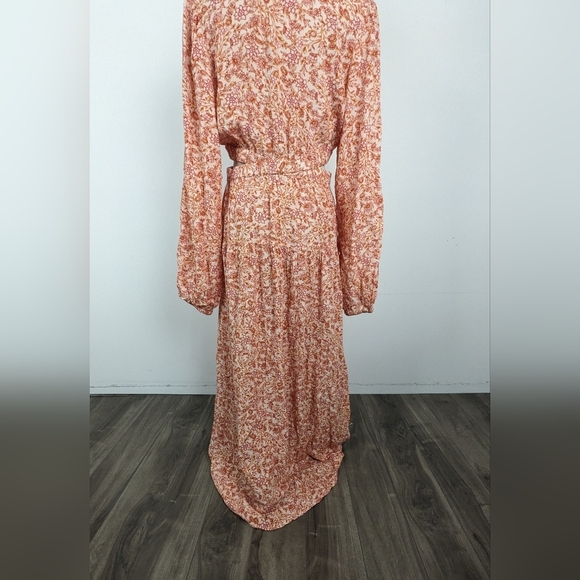 NWT Old Navy Waist Defined Crepe Side Cutout Maxi Pink Ditsy Floral Medium - Picture 13 of 14
